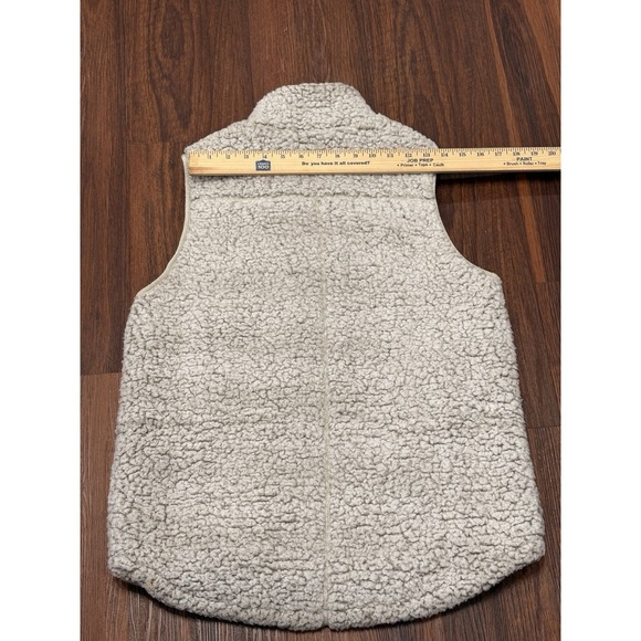Thread & Supply Sherpa Vest Women's Medium Ivory White Gray Soft Cozy - Picture 16 of 16
